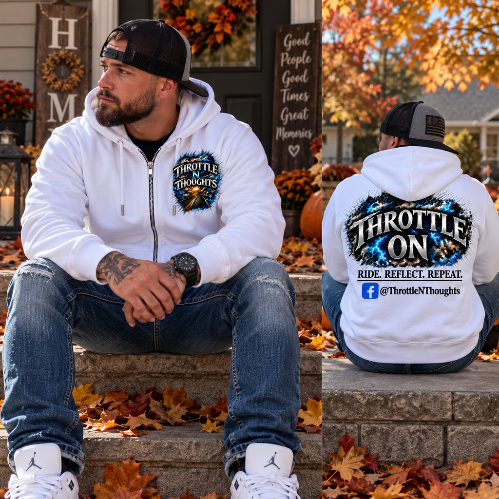 Throttle N Thoughts-Zip Up Hoodie