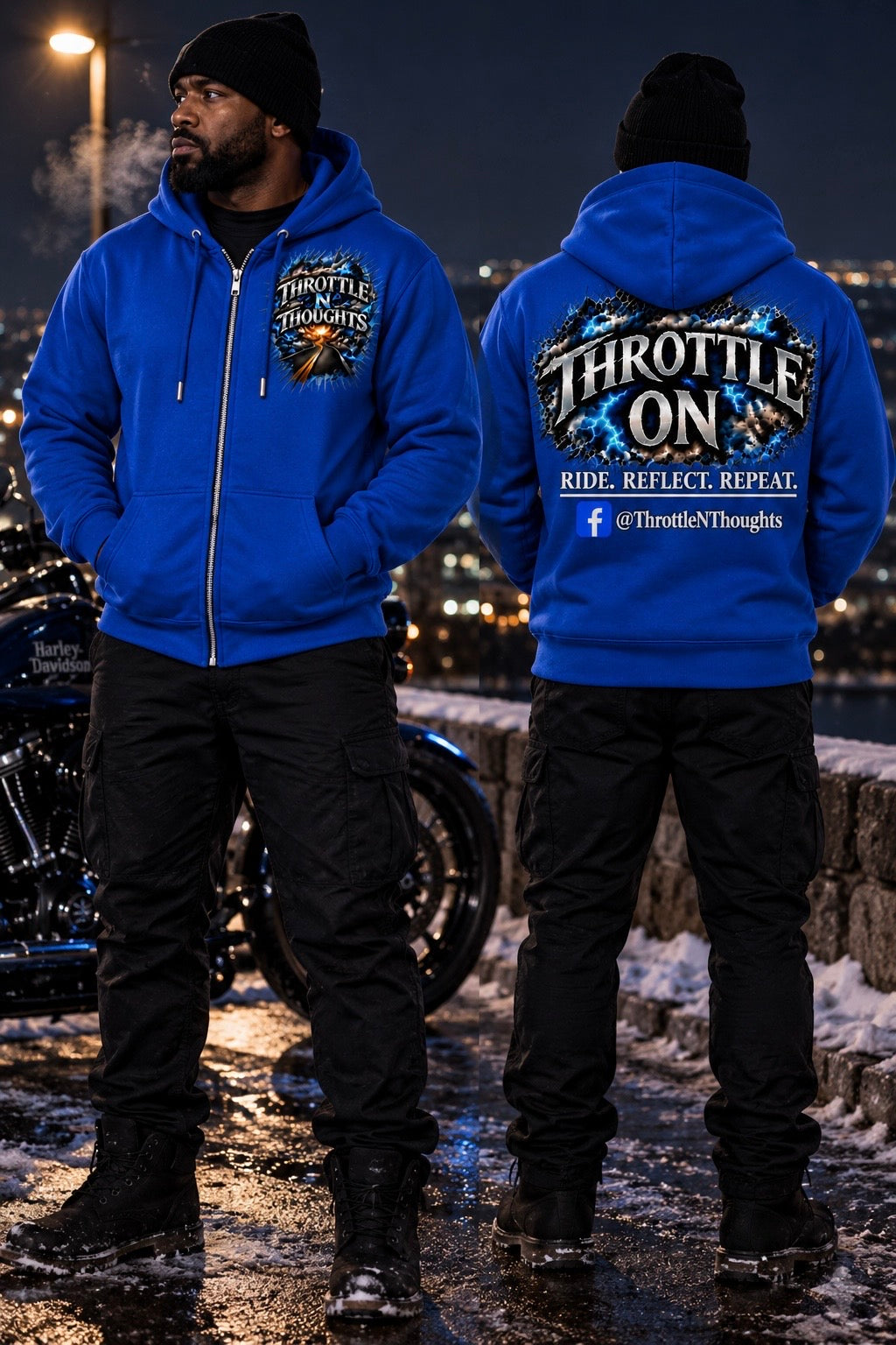 Throttle N Thoughts-Zip Up Hoodie